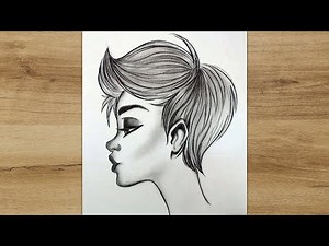 How to Sketch a Girl Side Face View for Beginners | Side Profile Of A Girl Drawing