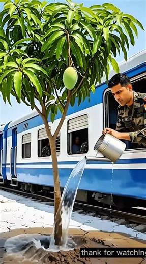 army officers save a dying mango tree #ai #cartoon #armyofficer
