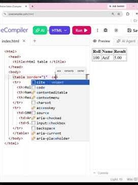 HSC HTML Table | HSC ICT HTML | How to create a table in HTML | Creating an HTML table #hscict