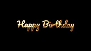 Happy birthday text animation for running your vlog videos, in the type of handwriting with drops of gold ink, so that everyone watches your videos.