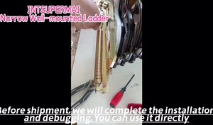 INTSUPERMAI Attic Ladder Loft Stairs 12 Loft Steps Ladder Folding Staircase Foldable Attic Stairs Pull Down with Aluminum Alloy Scissor Structure No handrail 10 ft Height Blue