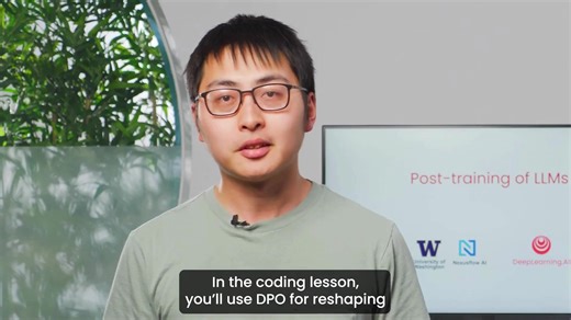 25K views · 338 reactions | Our course recommendation of the day is “Post-training of LLMs, ” where you’ll learn how to customize pre-trained language models using Supervised Fine-Tuning (SFT), Direct Preference Optimization (DPO), and Online Reinforcement Learning (RL). You'll learn when to use each method, how to curate training data, and implement them in code to shape model behavior effectively. Enroll here: https://hubs.la/Q03MrS670 | DeepLearning.AI | Facebook