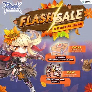 59K views · 131 reactions | ⚡퐖퐞퐞퐤퐞퐧퐝 퐅퐥퐚퐬퐡 퐒퐚퐥퐞⚡ Don't miss out on the [Limited] Combo Manual Box and Kafra Box [7Days] which can only be obtained from this Weekend Flash Sale from 12 Oct to 13 Oct 2024!  12 October ~ 13 October 2024 More information https://ro.gnjoy.asia/news/detail.php?id=912 | Ragnarok Online GGH | Facebook