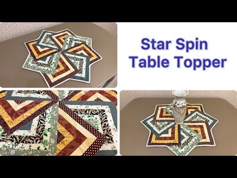 Star Spin Table Topper Unique Sewing Idea for Strips Fabric That You Should Try