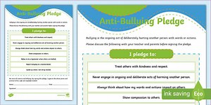 Anti-Bullying Pledge 3-6