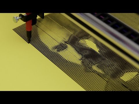 Pen plotter portrait drawing | Aili Maimaiti