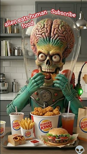 alien eats human food #ai #aivideo #memes #meme #food #eating #pizza #asmr #cooking