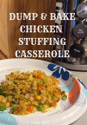 Dump it, bake it, and let the oven do the rest 🙌 This chicken stuffing casserole is exactly the kind of dinner I love for a busy night — easy to throw together, hearty, and SO comforting. Chicken   savory stuffing all baked together into one cozy casserole #smalltownhomecooking #dumpandbake #chickencasserole #stuffingcasserole #easydinner