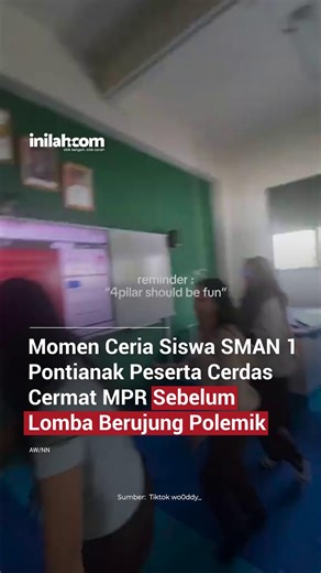 Di balik polemik panas Cerdas Cermat Empat Pilar MPR yang viral, ternyata ada kisah perjuangan yang hangat. Video dari salah seorang peserta ini menunjukkan hari-hari mereka yang penuh tawa dan persiapan matang. Sayangnya, semangat itu harus berujung pada kekecewaan dan perdebatan di hari perlombaan yang kini menghebohkan tanah air. - Selengkapnya kunjungi website dengan klik link di bio atau download aplikasi di AppStore dan Google Play Store. #InilahNews #Josepha #Inilahcom #TitikTengah #Titik