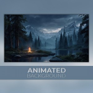 Animated Background, Campfire in A Rainy Forest, Stormy Mountain Camp, Twilight Forest Fire, Twitch Stream Zoom Vtuber Background - Etsy