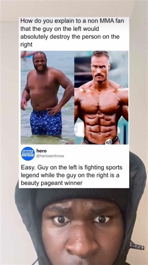 An MMA fighter compared to a bodybuilder