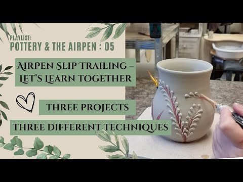 Pottery and the AirPen! Attempting 3 Slip Trailing decoration techniques - Learn along with me