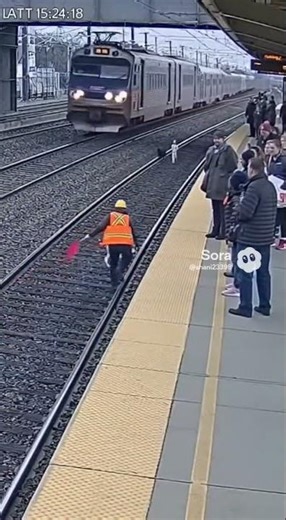 Worker Sprints to Save Puppy on Train Tracks