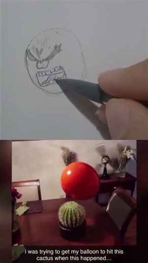 Baloon popping a cactus