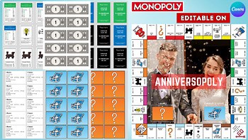 custom monopoly game board editable on canva