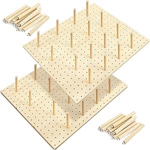 Kigley 6 Pcs Wood Pegboard Drawer Organizer with 48 Pegs - Peg Drawer Organizers for Dishes & Food Containers (20.98x5.91)