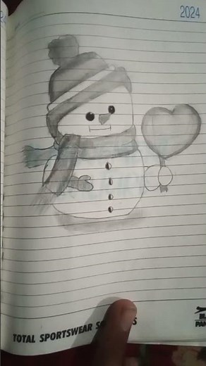 Draw a Cute Snowman in Minutes ⏱️ | Beginner Friendly Tutorial#SnowmanDrawing #EasyDrawing #WinterAr