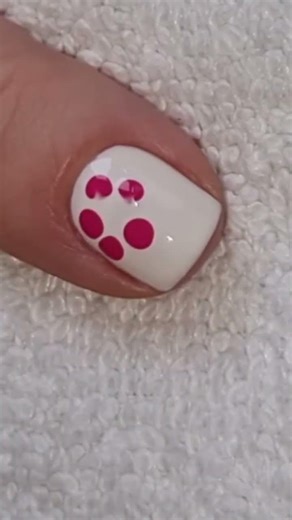 Super Easy Nail Idea | Pink Flower Nail Art On White Nails | #naildesign