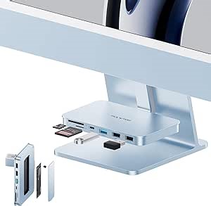 iMac Accessories for iMac24 inch 2021/2023/2024, PULWTOP iMac Hub with M.2 NVMe SSD Enclosure, i-Mac USB C Hub USB A/C 10Gbps, SD/TF, i-Mac USB Adapter for iMac24 M1/M3/M4 or Studio Display 27 inch
