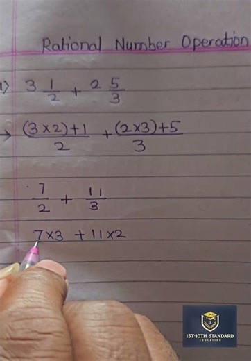Solve Rational Number Example of Addition Operation | 7th Class Math #maths #mathtrick