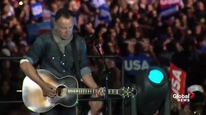 33K views · 747 reactions | Singer Bruce Springsteen presented his case, during a rally in Philadelphia, why Hillary Clinton is the only choice for president and slammed Donald Trump for only caring about himself and his ego. | Global News | Facebook