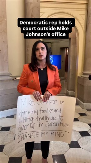 35K views · 1K reactions | Democratic Rep. Yassamin Ansari said she wouldn’t be leaving Mike Johnson’s office until he came out and spoke to her about the shutdown and his refusal to swear in Rep. Adelita Grijalva. | HuffPost | Facebook