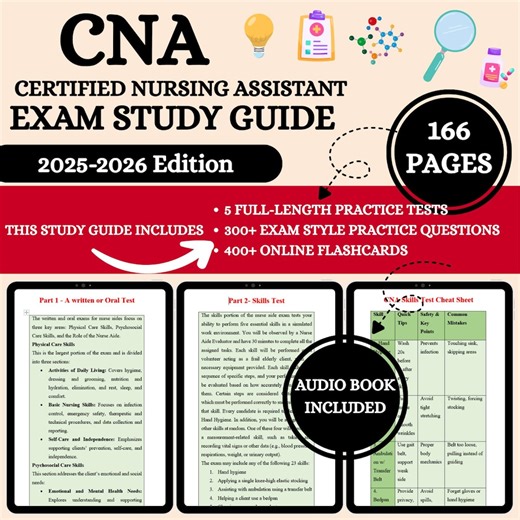 CNA Study Guide 2026 | Certified Nursing Assistant Study | Certified Nursing Assistant Exam | CNA Study Notes | CNA Training | Cna Exam Prep - Etsy Canada