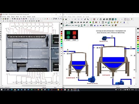 Simulación Control Automático tratamiento de agua residual con CadeSimu y PC Simu
