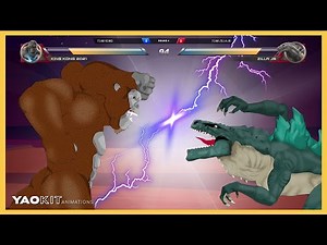 Kong vs Zilla Jr with Healthbars | YaoKit Animations