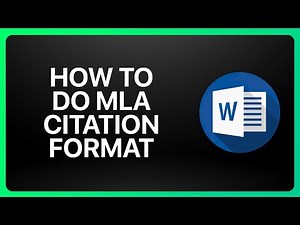 How To Do Mla Citation Format In Microsoft Word Tutorial