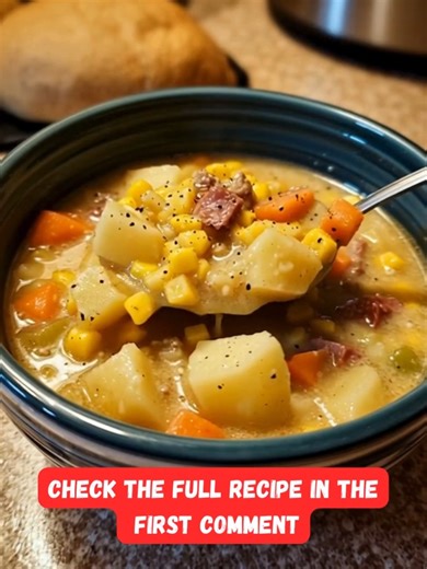 This creamy delight is known in our house as 'Amish Snow Day Soup'—perfect for chilly evenings!. FULL RECIPE 💬👇 | Old-Fashioned Recipes Revived