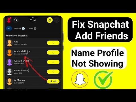 Snapchat Friends Name Profile Not Showing Problem | Fix Snapchat Add Friends Not Showing