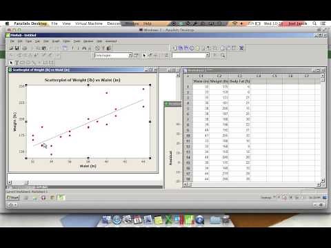 simple linear regression with minitab