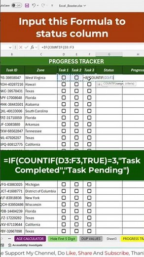 Progress Tracker in Excel | Task Dashboard + Progress Bar + Status