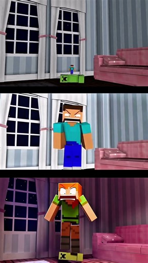 Mini Steve v/s Angry Steve v/s Angry Alex With Song #shorts #minecraft #trending #trendy #trend #fyp