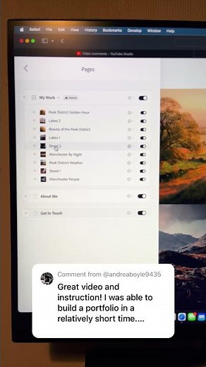 How to move a gallery page position in adobe Portfolio