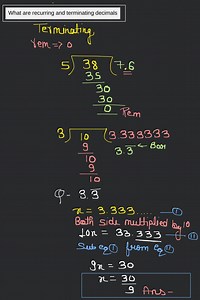 What are recurring and terminating decimals... | Filo