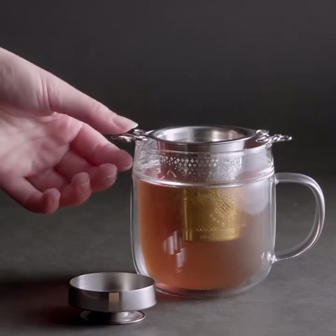 Luxury Tea Strainer Set - Stainless Steel Infuser with Diamond Patterns, Crystal Accent Chain, Fine Mesh Filter & Ergonomic Handle for Loose Leaf Tea