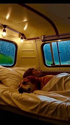 Deep Sleep in Rainy Van | Calm Night Sound