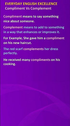 Compliment Vs Complement | Mastering Commonly Confused Words | English for Beginners #learnenglish