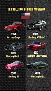 🔥 Mustang Evolution: From 1964 Coupe to 2019 Bullitt