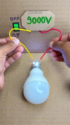 What Happens When You Apply 9000V to a 9W LED Bulb • Experiment #shorts #dcmotor