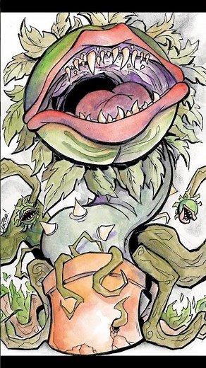 FEED ME SEYMOUR! Drawing Audrey II from Little Shop of Horrors #drawing #littleshopofhorrors #art
