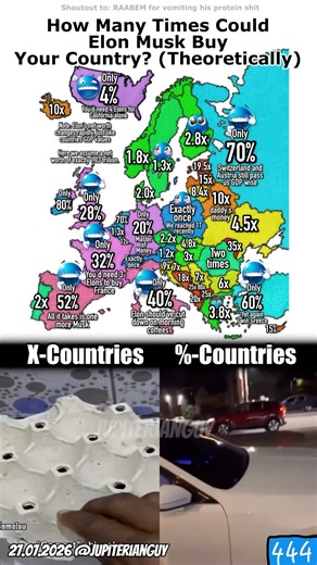How many times could Elon Purchase your country?💵 #shorts #map #geography #mapping #trending
