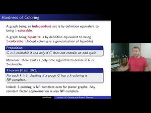 Graph Theory 1-4: Coloring and Brooks' Theorem.