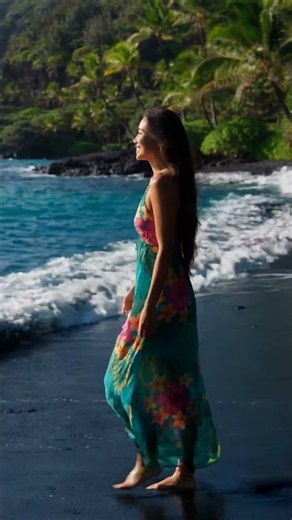 Hawaii's Beach Is Made of GREEN Sand! 💚 #Hawaii #GreenSandBeach #HiddenPlaces