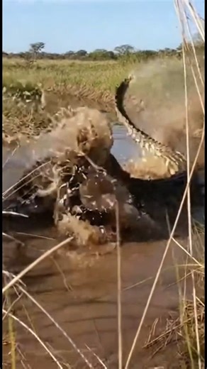 Mangrove River Battle Crocodile and Python Fight #animals #share #funny #dogattack #wildlife #comedy #dog #leopard #fun #dogfight #new | كشف المجهول