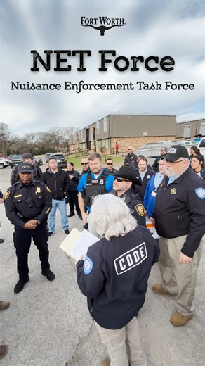 Meet NET Force!! A team coming together to improve YOUR city! 🎉 This pilot program is an effort to get "nuisance" or concerning properties under compliance. That means safe building standards and clean spaces. 🦸‍♂️ This first month since launching, our dream team went all in! More than 1,000 violations were found thanks to Code Compliance, ACC, Police, Fire, Environmental Service, and Development Services teams. ⚠️🐕🚓🚒🌱🏗️ With this program, we're one step closer to making Fort Worth a clea