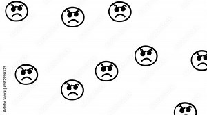 angry emojis animation on white background video. smileys Stock Video