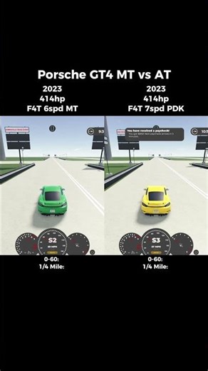 Porsche GT4 PDK vs Manual Transmission || Roblox Greenville Drag Race